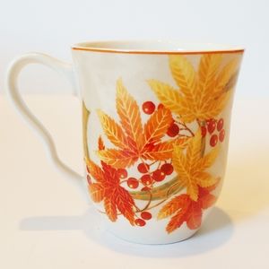 Autumn Fall Foliage Coffee Cup Mug Leaves Acorns